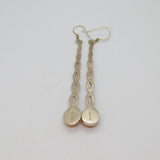 Pair of Sterling Silver Baltic Amber Twist Effect Long Earrings Vintage c1970
