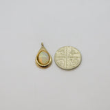 Australian Gold On Sterling Silver Oval Opal Drop Charm Pendant Modern c1990s