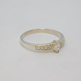 Sterling Silver 9 Stone Spinel Set Engagement Ring Vintage c1970 Size P