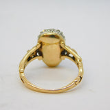 19th Century, 14ct Gold, Rose Cut Diamond Memento Mori Skull Ring Antique c1860s