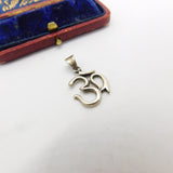 Sterling Silver Arabic Characters Charm Pendant Vintage c1970