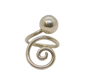 Sterling Silver Swirl & Sphere Wrap-Around Statement Ring Vintage c1970 Size L