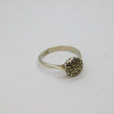 Sterling Silver Art Deco Marcasite Cluster Dress Ring Antique c1930 Size O