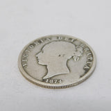 Queen Victoria .925 Silver Half Crown Coin Antique 1874 Fine Condition