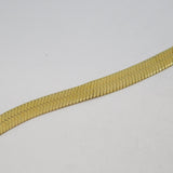 Italian Sterling Silver Three-Tone Gilded Herringbone Bracelet Vintage c1970