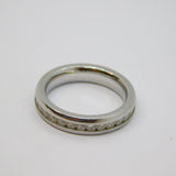 Stainless Steel Paste Set Eternity Band Ring Vintage c2000 Size J 1/2