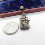 Sterling Silver Opening Cash Register with Pounds Charm Pendant Vintage c1970