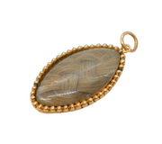 Georgian 9ct Rose Gold Woven Hair Set Mourning Pendant Antique c1790s