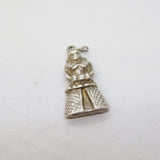 Sterling Silver Tudor Lady Charm Pendant Vintage c1970