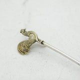 Sterling Silver Chicken Terminal Cocktail Stick Antique 1934 Birmingham