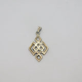 Sterling Silver Celtic Knot Style Geometric Charm Pendant Vintage c1970s