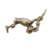 Sterling Silver Stork Carrying Baby Charm Pendant Vintage c1970s