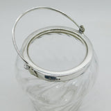 Victorian Sterling Silver Mounted Fluted Glass Biscuit Barrel Antique 1897