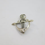 Sterling Silver Rennie Mackintosh Style Floral Brooch Pin Modern c1990