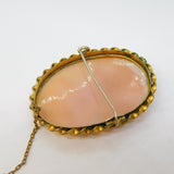 19th Century Pinchbeck Mounted Carved Shell Cameo Brooch Antique c1860