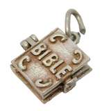 Sterling Silver Opening Bible Charm Pendant Vintage c1970