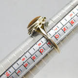 Sterling Silver Cabochon Tiger's Eye Dress Band Ring Vintage 1978 Size O 1/2