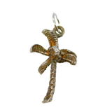 Sterling Silver Palm Tree Charm Pendant Vintage c1970