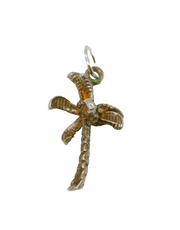 Sterling Silver Palm Tree Charm Pendant Vintage c1970