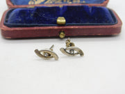 Pair of Sterling Silver Feathered Diamond Paste Earrings Vintage c1970