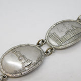 Sterling Silver Allies of WWII Monument Panel Bracelet Antique 1945 London