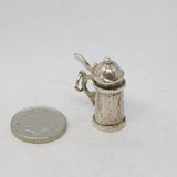 Sterling Silver Lidded Beer Stein Charm Pendant Vintage c1970