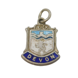 Sterling Silver Enamel Devon Shield Charm Pendant Vintage c1970