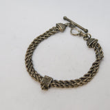 19th Century French Sterling Silver Albertina Two-Strand Bracelet Antique c1860s