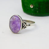 Sterling Silver Amethyst Celtic Style Ring Vintage c1970 Size R 1/2