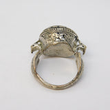 20th Century Ancient Style White Metal Agate Centurion Signet Ring Antique c1920