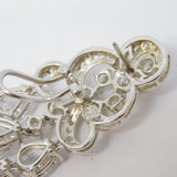 Pair of Large Sterling Silver Crystal Set Sparkling Statement Earrings Vintage