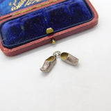 Sterling Silver Pair of Dutch Clogs Charm Pendant Vintage c1970