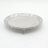 George III Sterling SIlver Beaded Edge Salver Dish Antique 1775 London