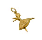 9ct Yellow Gold Ballerina Charm Pendant Vintage 1981 London