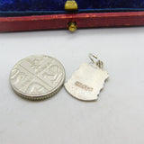 Sterling Silver and Enamel Isle of Wight Shield Charm Pendant Vintage c1970