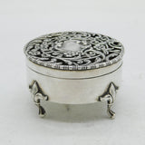 20th Century Sterling Silver Floral Jewellery Box Antique 1911 Birmingham