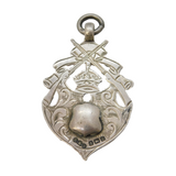 Art Deco Sterling Silver Shooting Sporting Fob Medal Antique 1916 Birmingham