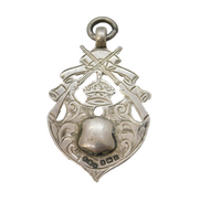 Art Deco Sterling Silver Shooting Sporting Fob Medal Antique 1916 Birmingham