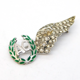 20th Century Silver Plated, Enamel, Paste Winged RAF Sweetheart  Brooch Antique