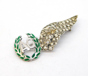 20th Century Silver Plated, Enamel, Paste Winged RAF Sweetheart  Brooch Antique