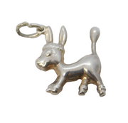 Sterling Silver Cartoon Deer Charm Pendant Vintage c1970s
