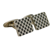 Georg Jensen Sterling Silver Check Pattern Gents Cufflinks Vintage London