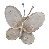 Sterling Silver Filigree Form Butterfly Brooch Pin Vintage c1970