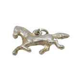Sterling Silver Trotting Horse Charm Pendant Vintage c1970
