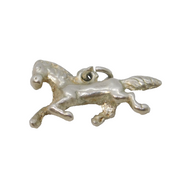 Sterling Silver Trotting Horse Charm Pendant Vintage c1970