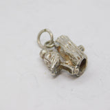 Sterling Silver Woodpecker Bird On Tree Charm Pendant Vintage c1970