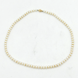 9ct Rose Gold & Cultured Pearl Necklace Vintage c1970 42cm Length