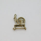 Sterling Silver Spinning Wheel Charm Pendant Vintage c1970s