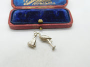 Sterling Silver Stork Carrying Baby Charm Pendant Vintage c1970