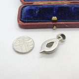 Sterling Silver Cabochon Citrine Charm Pendant Vintage c1970